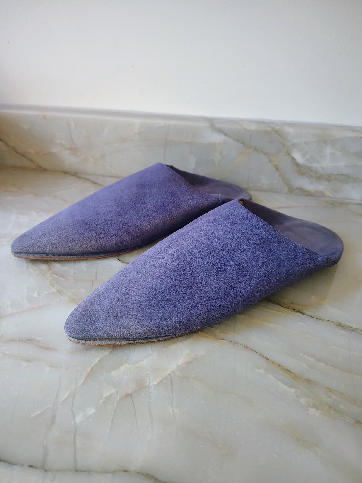 Handcrafted Morrocan VRAI CUIR Babouche-style Mule Slippers: sz EU 46