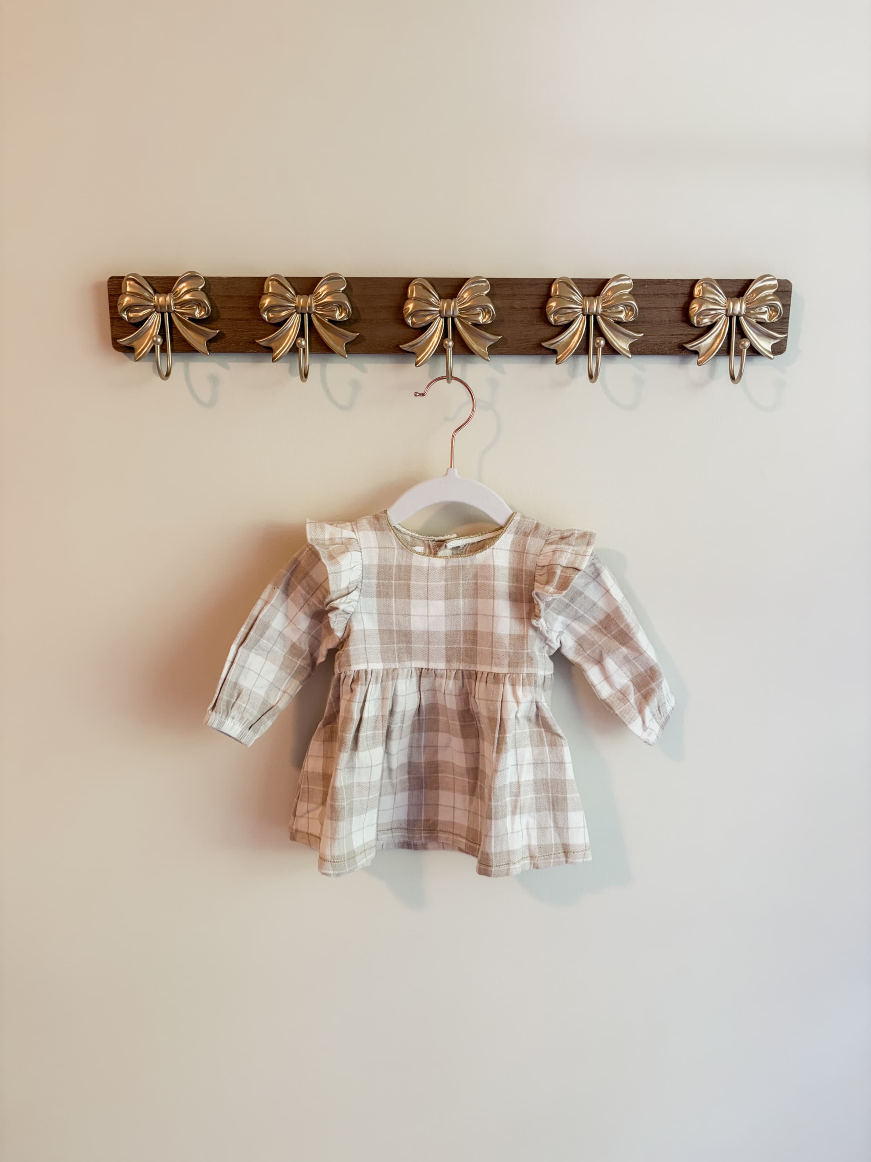Mudpie NWT size 0-3 months plaid long sleeve dress