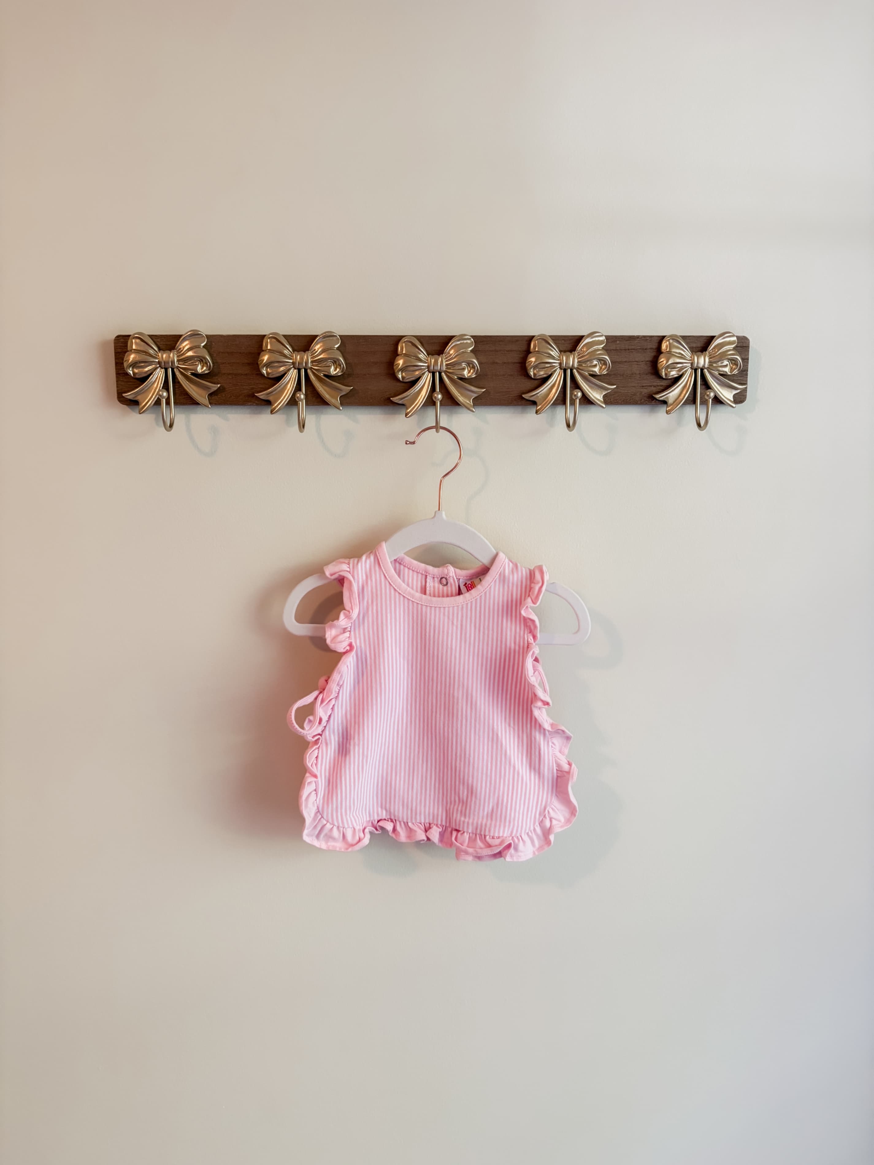 Jellybean size 6 months pink and white stripe tank with open air sides and ties
