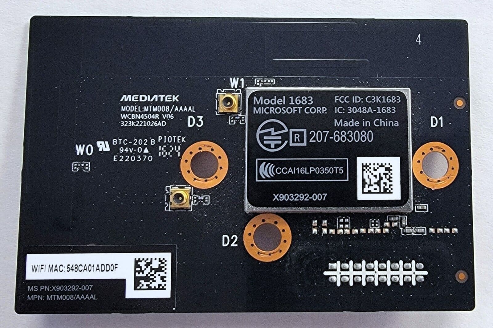 OEM Microsoft / Mediatek WiFi Board Module (1683) for Xbox One S