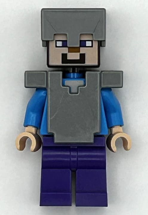 LEGO Minifigure - Steve - Dark Purple Legs, Iron Armor