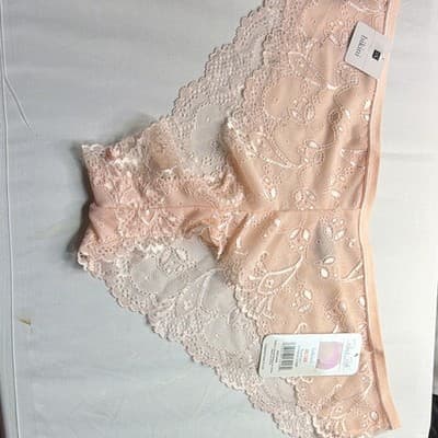 René Rofé Lingerie Women's Bikini Panties 3X Pink Floral Lace 2-Pack MPN