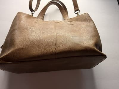 Brown Large Tote Shoulder Bag w/ Tassel Detachable Strap Zip Magnetic Closure