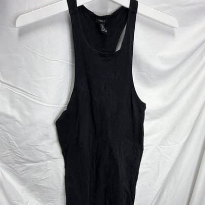 Forever 21 Black Solid Sleeveless One-Piece Jumpsuit Romper Regular M