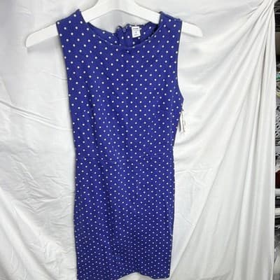 Old Navy Women's Blue/White Polka Dot Sheath Sleeveless Dress XS