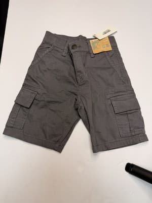 Lucky Brand Boys Small 7/8 Shorts Cotton Blend Cargo GREY NEW