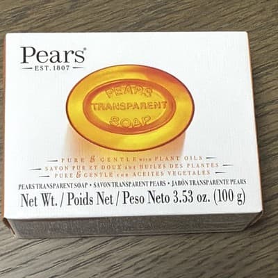 Pears Transparent Soap Bar 3.53 oz Amber Oval Solid Body Soap