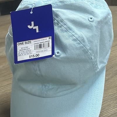 JM Men's Light Blue Solid Baseball Cap Hat One Size Casual Style Headwear