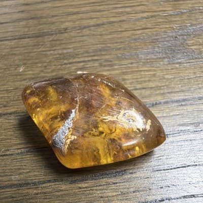 Polished Brown/Amber Crystal Mineral Stone Specimen, Amber-Colored Specimen