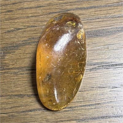 Amber Polished Tumbled Crystal Mineral Specimen with Inclusions for Collectors