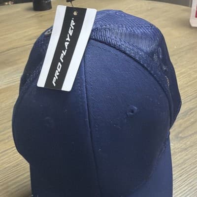 Pro Player Navy Solid Mesh Back Trucker Hat Cap One Size Men's New w/ Tags