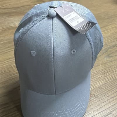 Pro Player Gray Solid Mesh Back Baseball Cap Hat One Size Men's Casual
