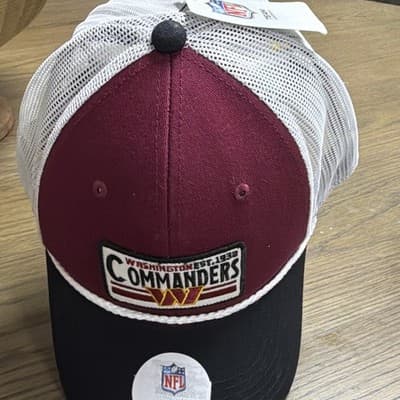 NFL Team Apparel Washington Commanders NFL Mesh Trucker Cap Hat One Size