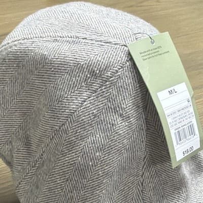 Goodfellow & Co Men's Gray Herringbone Lined Newsboy Cap Hat Size M/L Casual