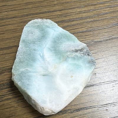 Light Blue Larimar/Green & White Rough Mineral Rock Slab Chunk Specimen