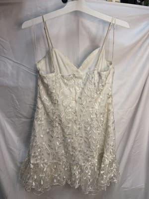 Lulus Women's White Embroidered Lace Sweetheart Strappy Mini Dress L