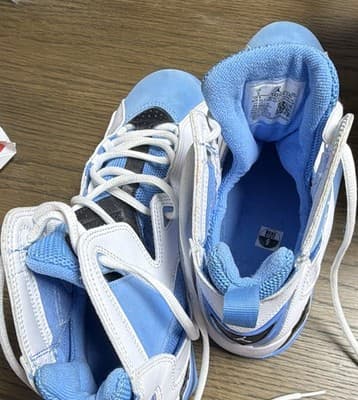 Jordan Air Jordan True Flight UNC Mid Top Basketball Sneakers White Blue Black