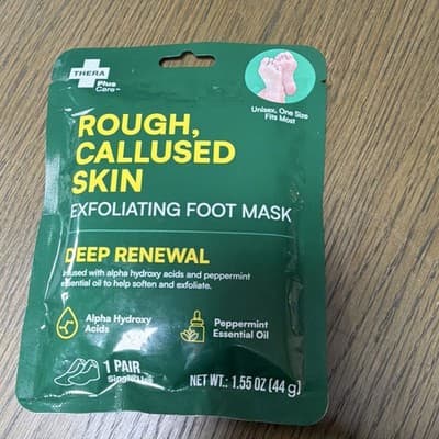 Thera Plus Care Deep Renewal Exfoliating Foot Mask Peppermint 1 Pair 1.55 oz