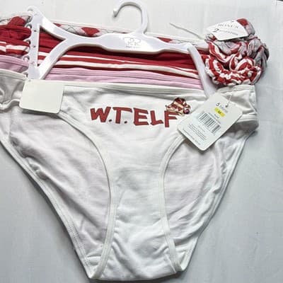 Rue21 Women's Bikini Panties 5 Pack M White/Red/Pink Striped MPN 16206SH5-S730C
