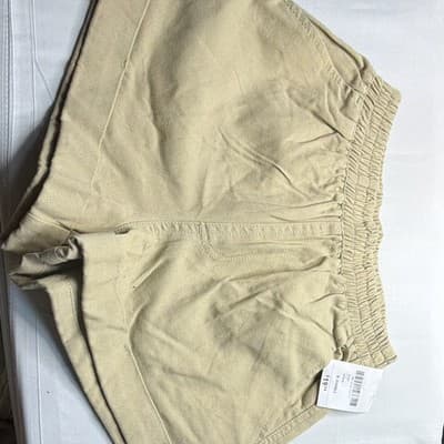 Forever 21 Beige Twill Chino Shorts XS High Rise Pull-On Elastic Waist Pockets