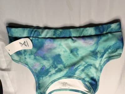 Xersion Women’s 2XL Tie-Dye Sports Bra Wireless Turquoise Blue Purple