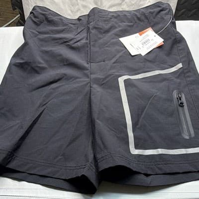 Sports Illustrated Men's Black Athletic Shorts 36 Waist Stretch Drawstring Zip
