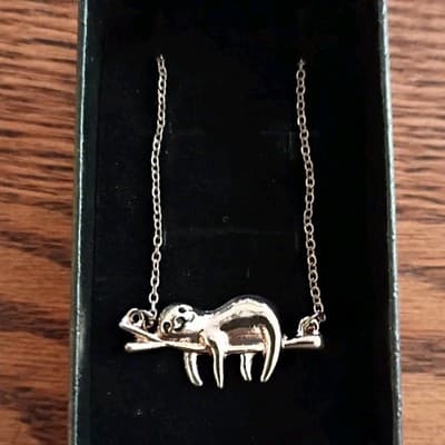 Rose Gold color sloth necklace