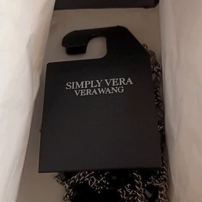 Simply Vera Vera Wang Silver Tone Black Crystal Charm Cable Necklace