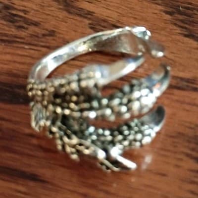 Silver Tone Dragon claw ring