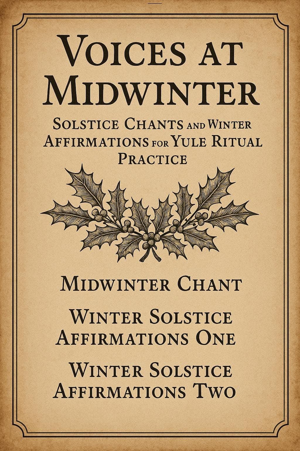 Voices at Midwinter Solstice Chants and Winter Affirmations for Yule Ritual Practice