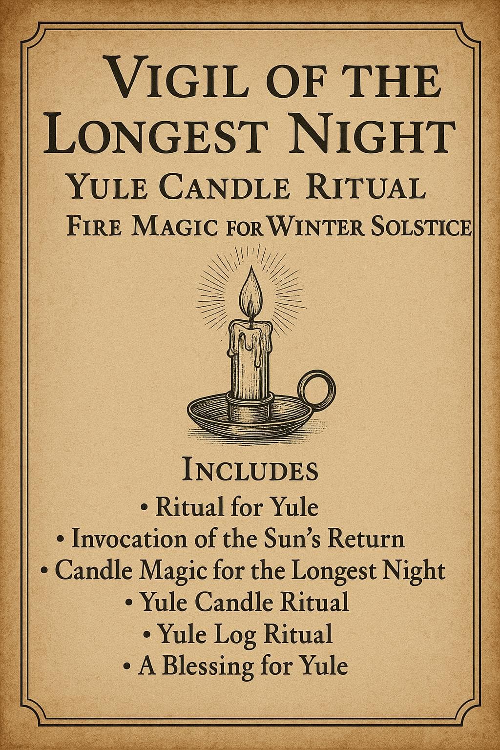 Vigil of the Longest Night Yule Candle Ritual Fire Magic for Winter Solstice Pagan Witchcraft