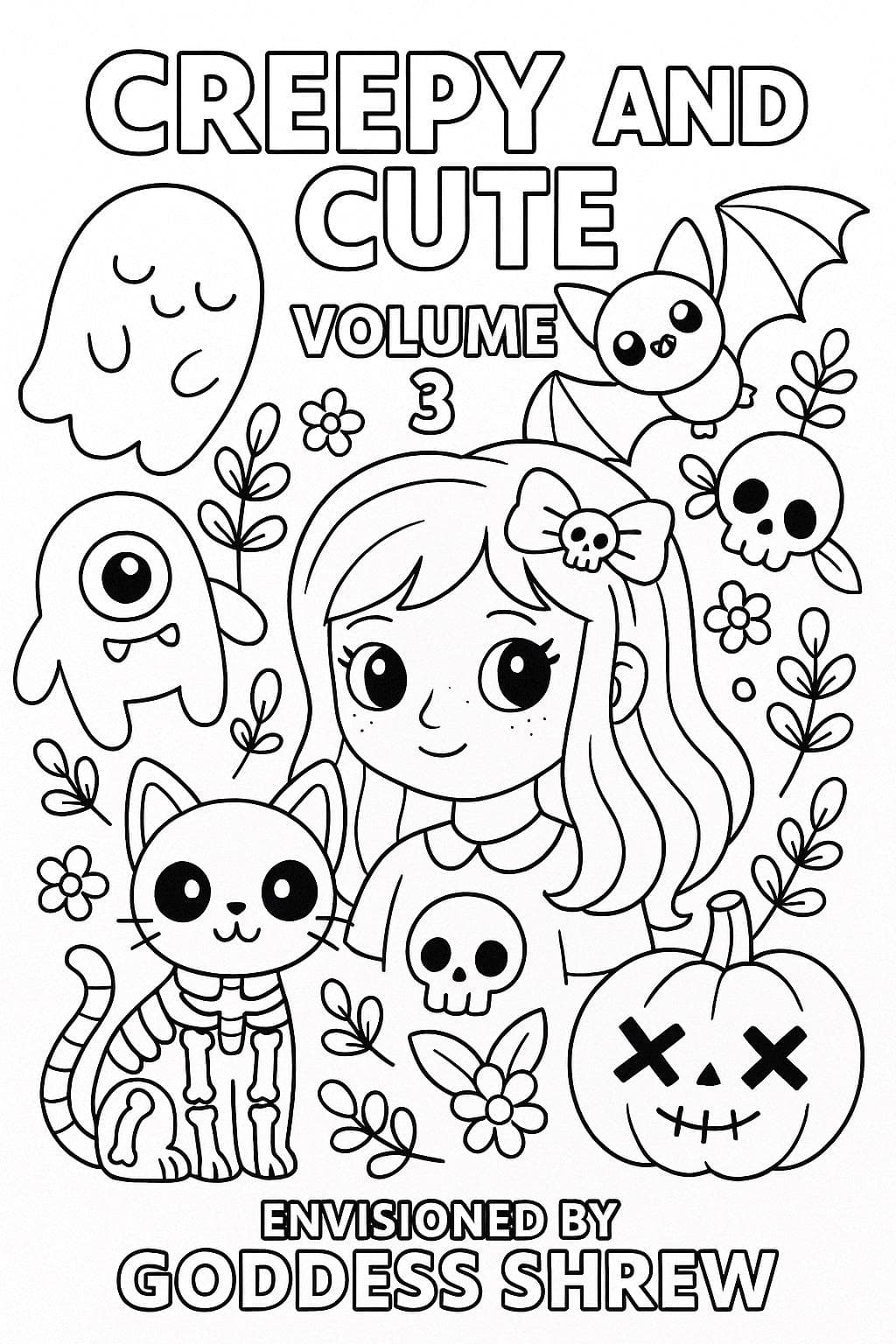 Creepy Coloring Book Vol. 3 | Gothic Kawaii (PDF)