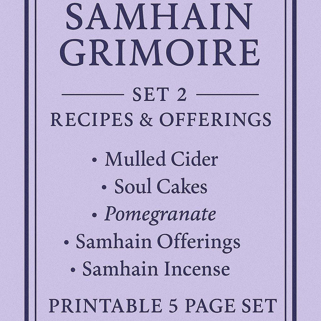 Samhain Grimoire: Recipes & Offerings - Witchy Book of Shadows (Digital Download)