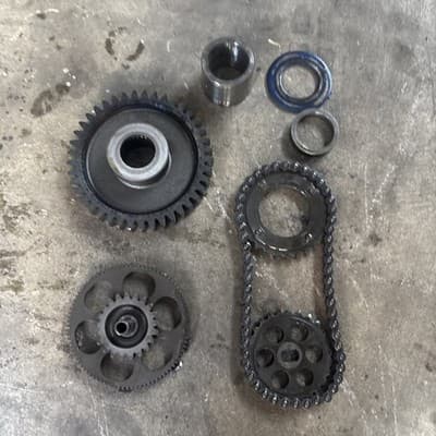 1983 HONDA V65 MAGNA VF1100C oil pump gear and chain With Shims And Primary gear