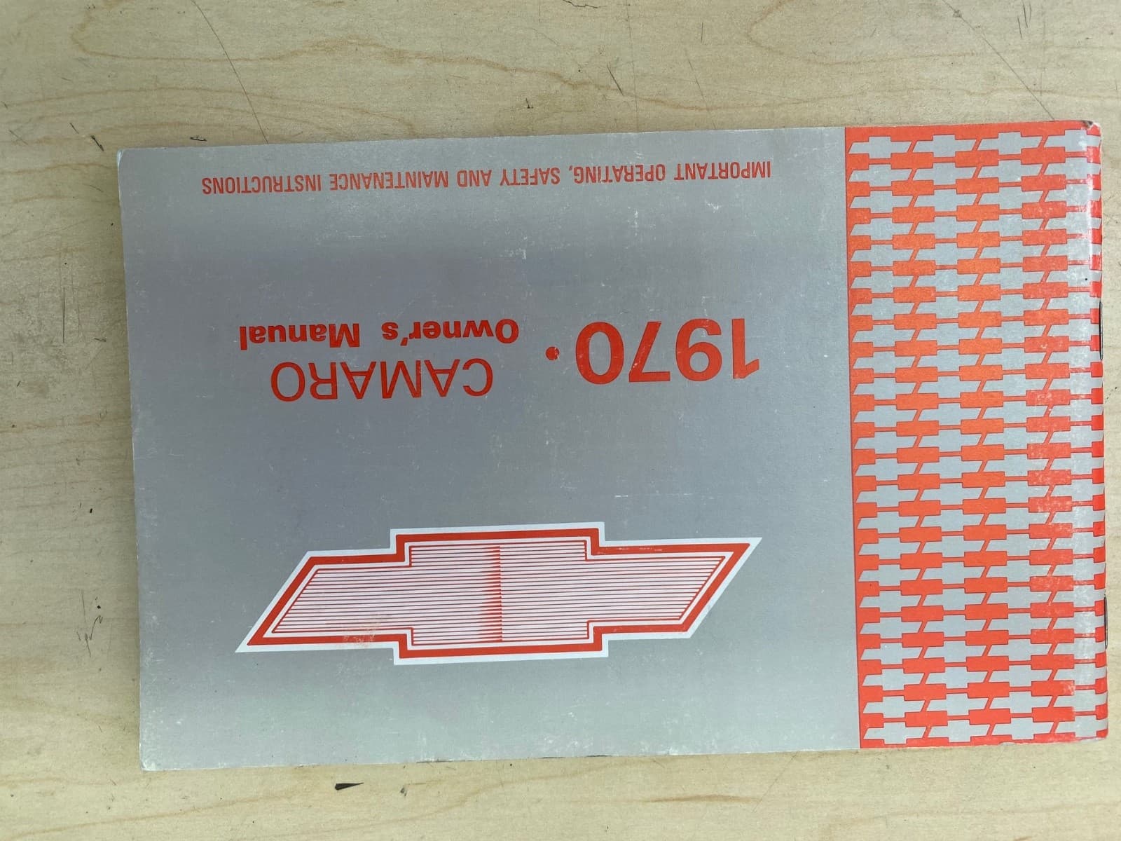 1970 Chevrolet Camaro Owner's Manual ORIGINAL VTG