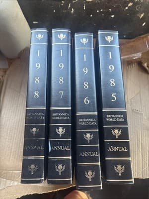 Britannica World Data Annual 1985-1988 Hardcover Encyclopedia Blue