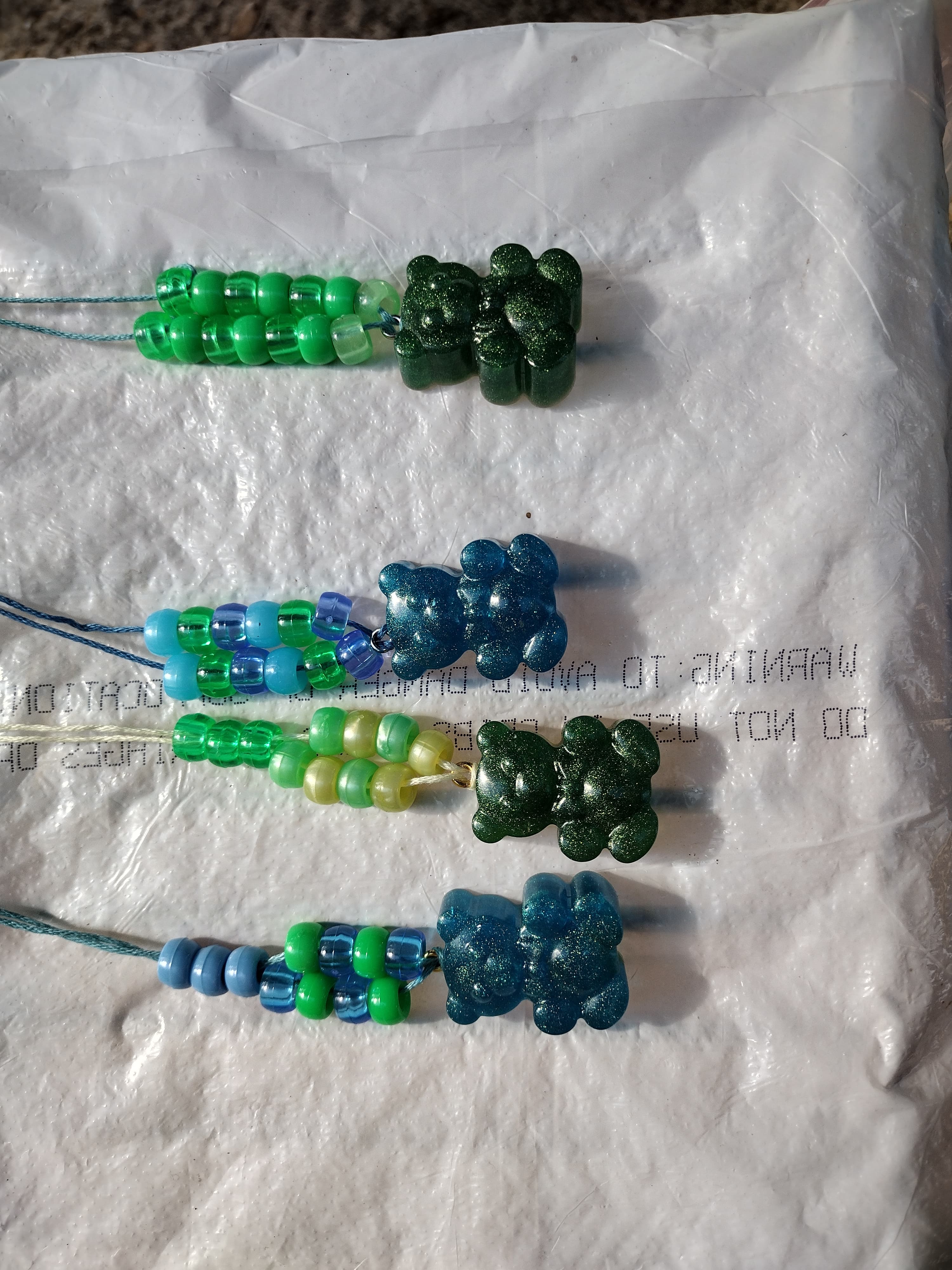 Y2K Resin Gummy Bear Necklace - Cute Chunky Bears