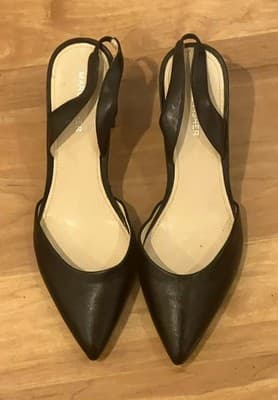 Marc Fisher Women’s Sling back Black Leather Pumps Size 10