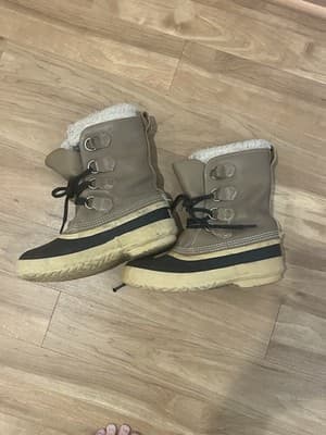 Sorel Women's Manitou Winter Snow Duck Boots Brown Waterproof Lined Size 9