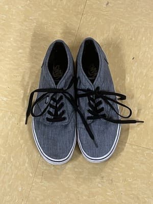 Vans Off The Wall 500714 Gray Casual Skate Shoes Low Top Lace up Men Size 10.5