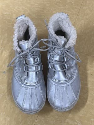 Disney x Sorel Out & About Frozen Waterproof Boots Silver Size 8.5