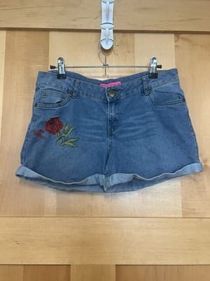 Sz 16 Girls Betsey Johnson Denim Jean Shorts