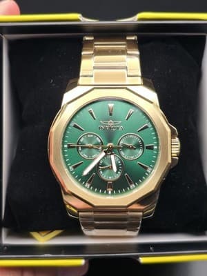 Invicta Speedway Multifunction 46856 Men’s 42mm Gold Tone Green Watch