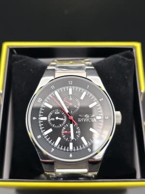 Invicta Racing 47547 Men’s 44mm Black Dial Steel Watch Quartz