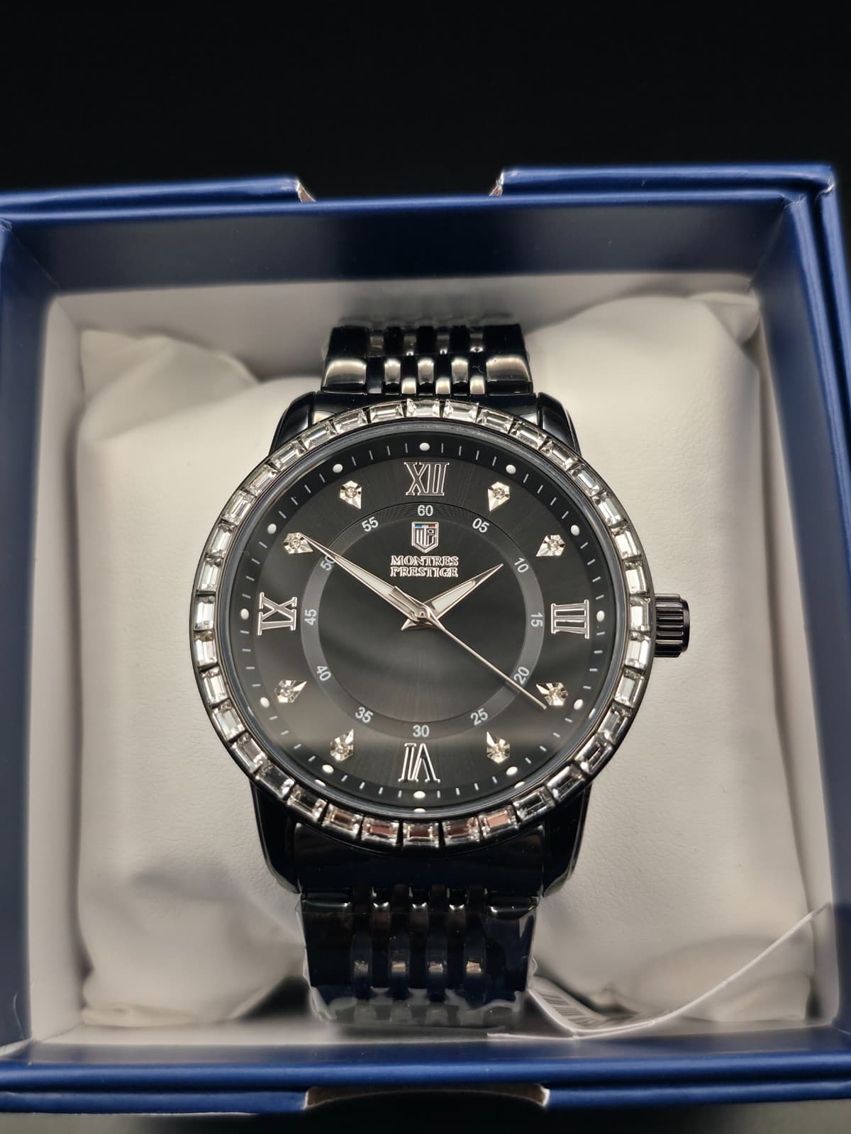 Montres Prestige Vetriore MPW-0243 Men's 45mm Black Quartz Watch NIB
