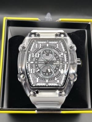 Invicta Racing Cyclone 48719 Men’s 48.5mm White Transparent Watch