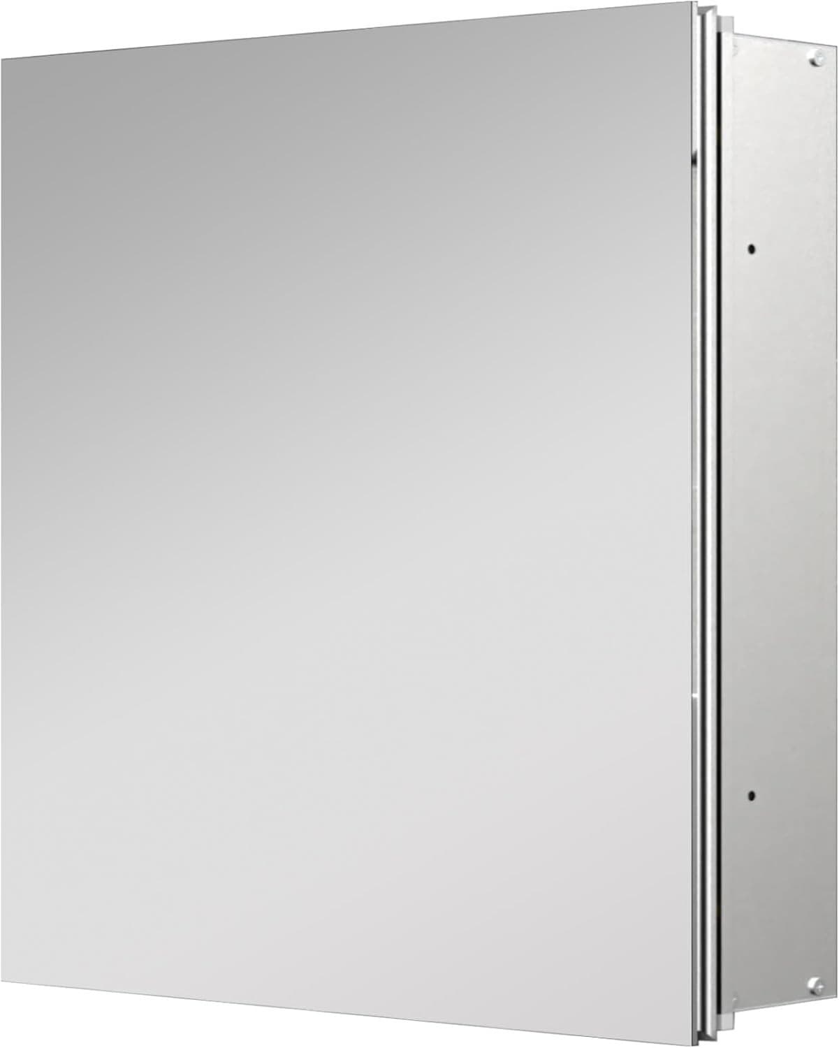 20x20 Aluminum Medicine Cabinet with Mirror Recessed Wall Mount 3 Glass Shelves