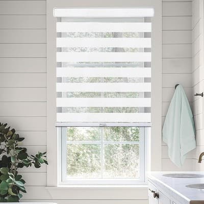 CHICOLOGY Zebra Blinds Cordless Window Shade Basic Arctic 72" W x 72" H