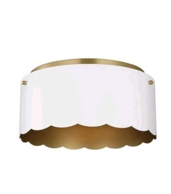 Avec Bettye 12.5" Luxe 2-Light Champagne Bronze Flush Mount Light w/White Shade