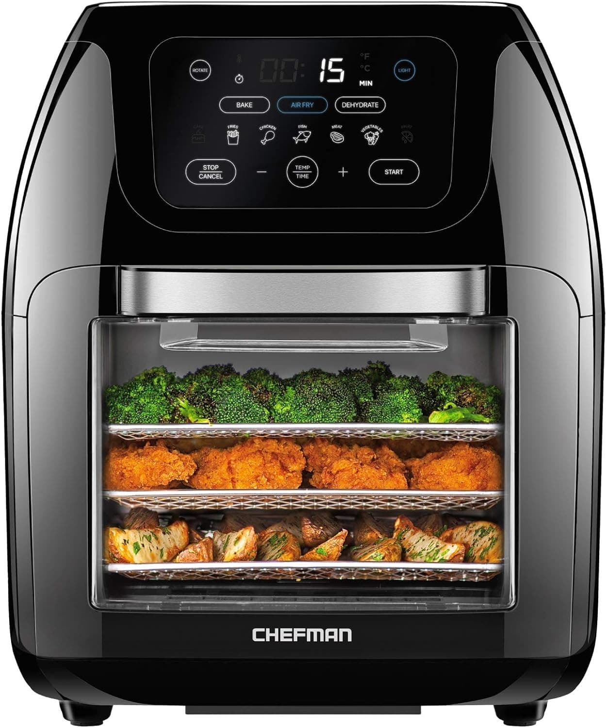 Chefman 10L Digital Air Fryer Oven Rotisserie Dehydrator Convection 17 Presets